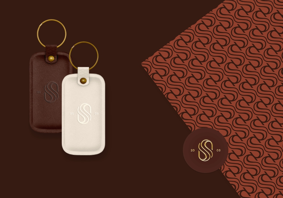 SHOV SUNTSOV 皮草定制服飾皮包品牌 logo設(shè)計(jì)vi設(shè)計(jì)“S”條紋