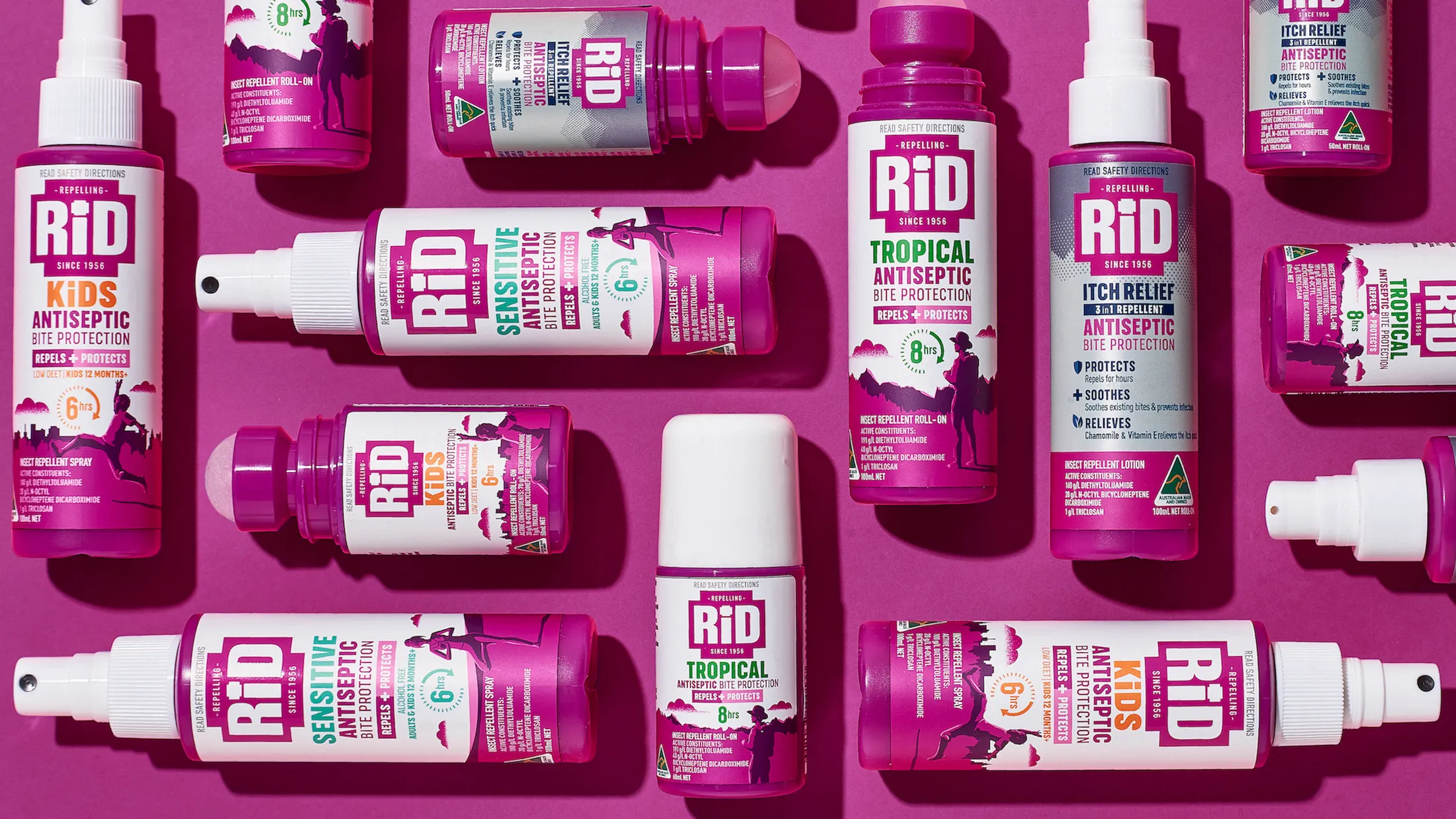 RiD驅(qū)蟲劑驅(qū)蚊劑品牌包裝更新設(shè)計,突出醫(yī)療醫(yī)藥屬性與戶外使用場景的紫色風(fēng)格 RiD驅(qū)蟲劑驅(qū)蚊劑品牌包裝更新設(shè)計,突出醫(yī)療醫(yī)藥屬性與戶外使用場景的紫色風(fēng)格