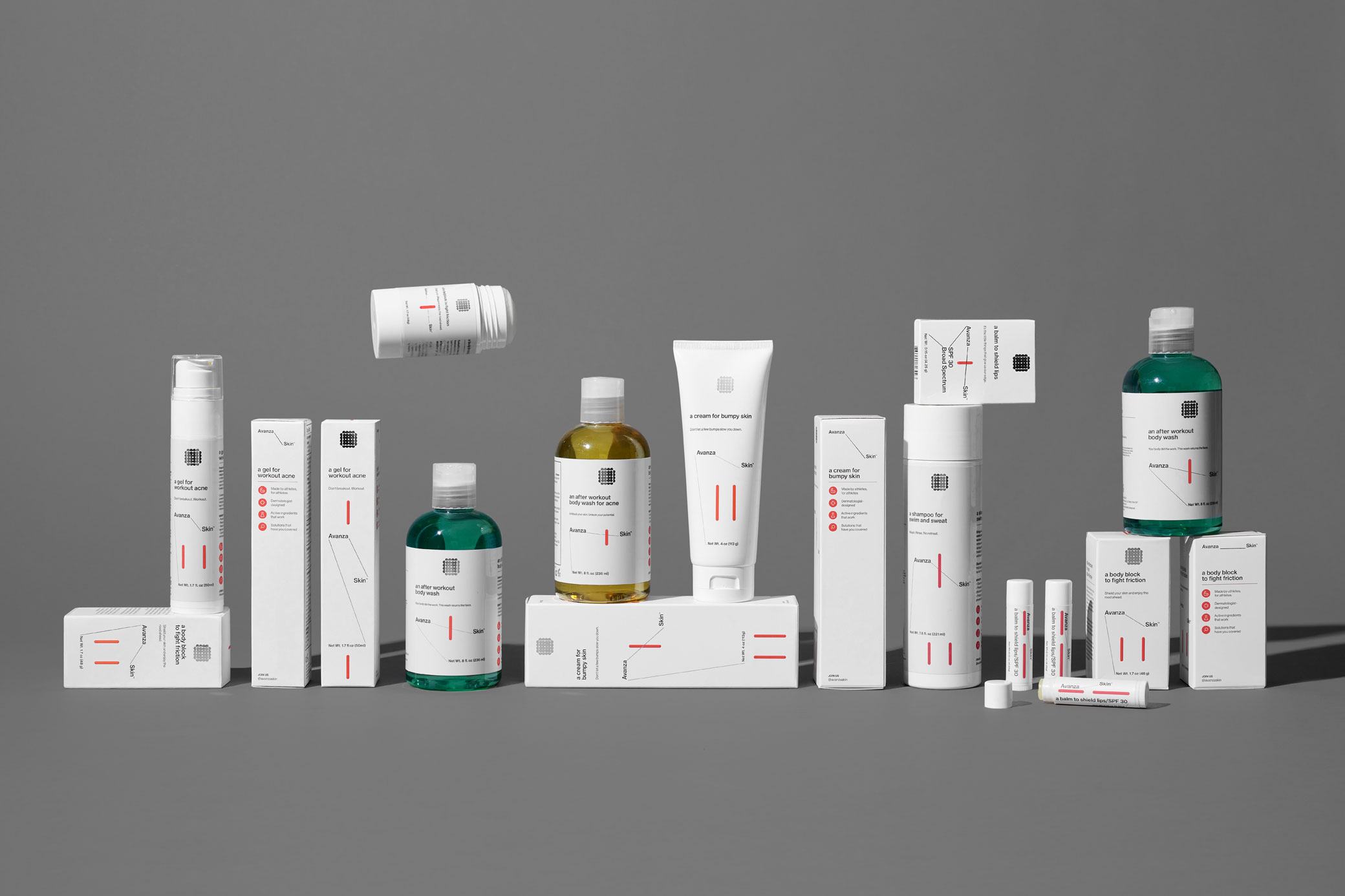 Avanza 運(yùn)動(dòng)員專用護(hù)膚品品牌形象logo&vi設(shè)計(jì)包裝設(shè)計(jì)，化學(xué)結(jié)構(gòu)線條靈感