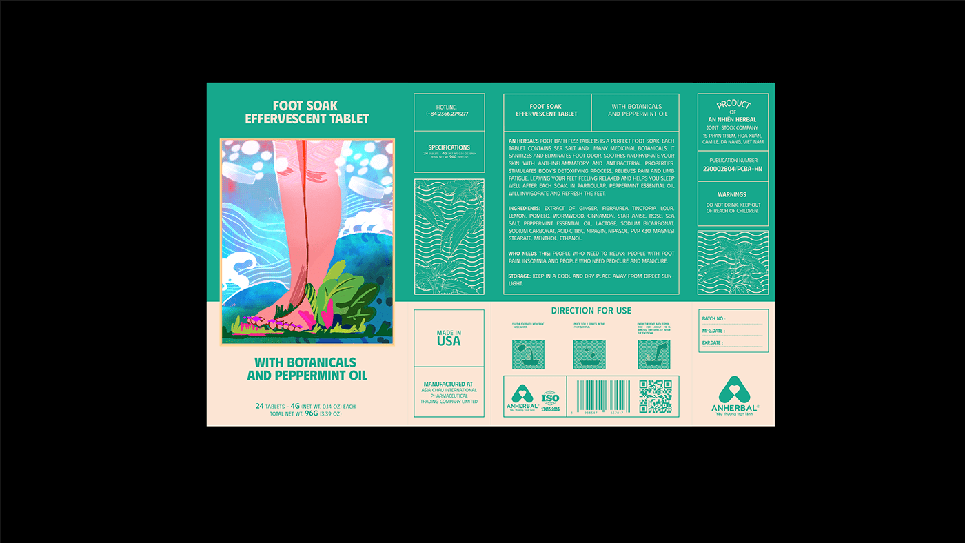 TABLETS 生姜精油泡騰片足浴包包裝設(shè)計(jì),虛實(shí)結(jié)合的腳部與草本插畫(huà) TABLETS 生姜精油泡騰片足浴包包裝設(shè)計(jì),虛實(shí)結(jié)合的腳部與草本插畫(huà)