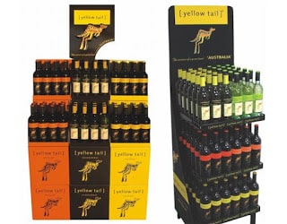 澳洲黃尾袋鼠葡萄酒店內(nèi)堆頭展示推廣