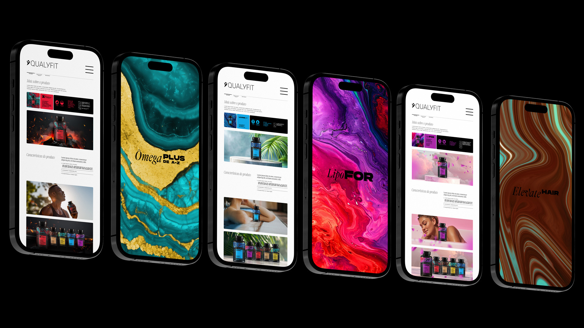 Qualyfit營養(yǎng)補(bǔ)充劑健康保健品更新logo設(shè)計(jì)包裝設(shè)計(jì)，運(yùn)動風(fēng)logo+藝術(shù)底色