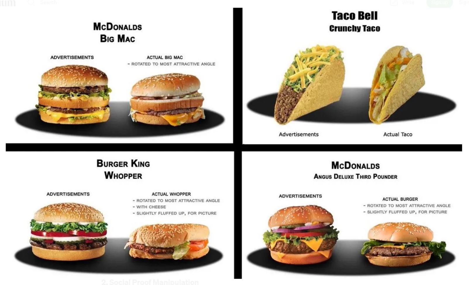 快餐廣告與現(xiàn)實(shí)