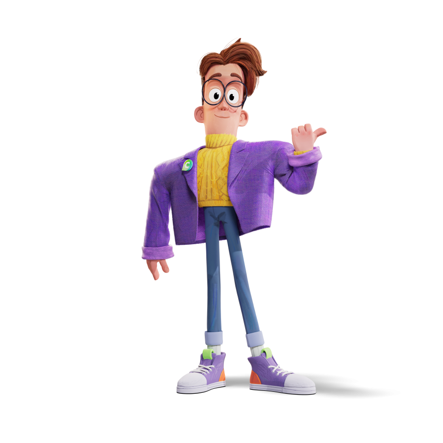 Megamarket購物商城網(wǎng)站平臺吉祥物設(shè)計，善良有趣的眼鏡極客先生