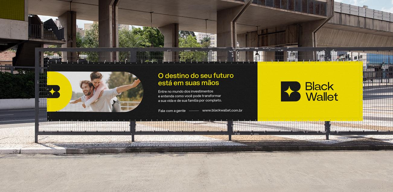 Black Wallet 財(cái)務(wù)規(guī)劃和投資咨詢金融公司vi設(shè)計(jì)企業(yè)形象設(shè)計(jì)，黃色B字母+星元素