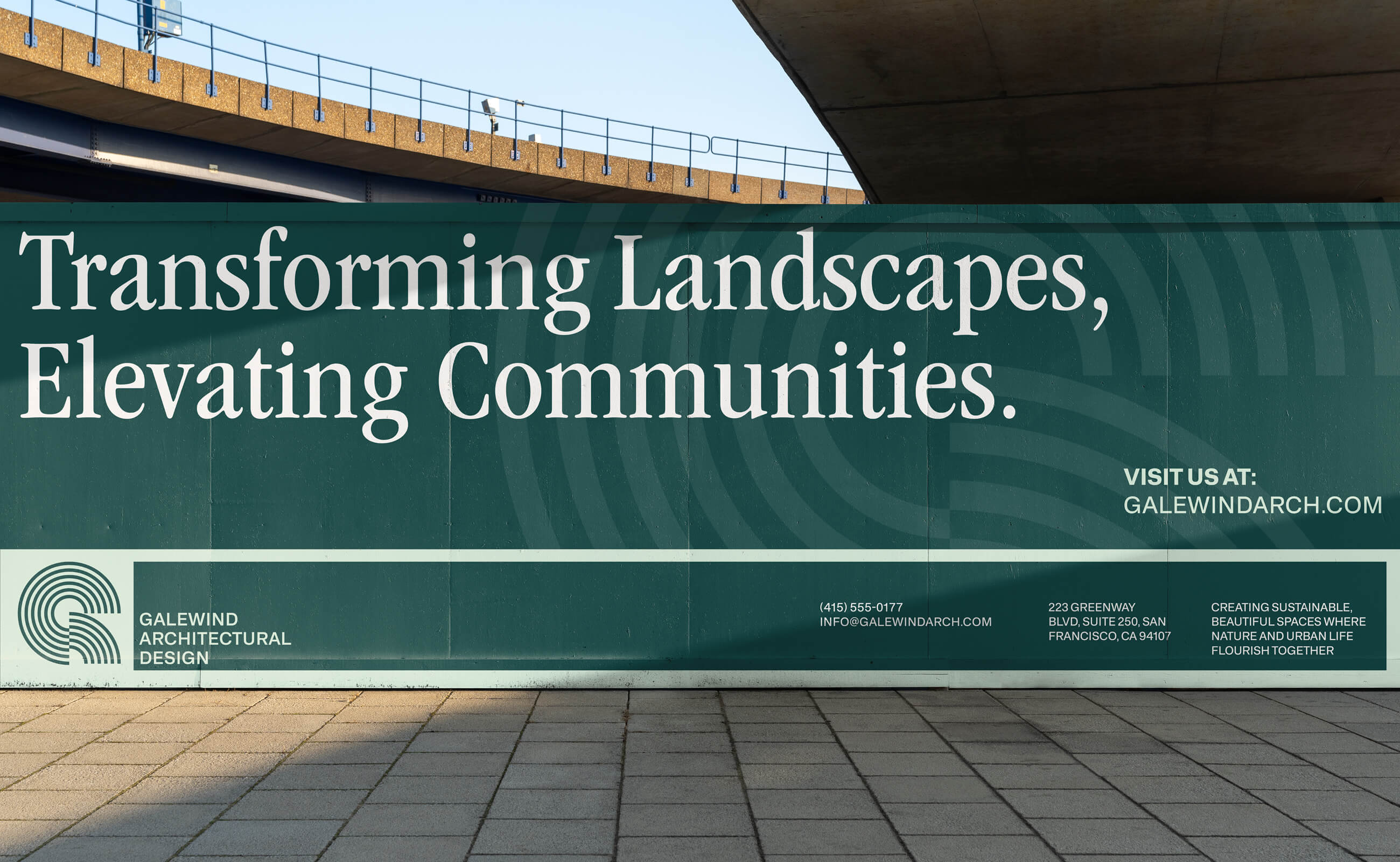 Galewind 景觀建筑設(shè)計(jì)公司企業(yè)logo設(shè)計(jì)vi形象設(shè)計(jì)，深綠色線條風(fēng)格