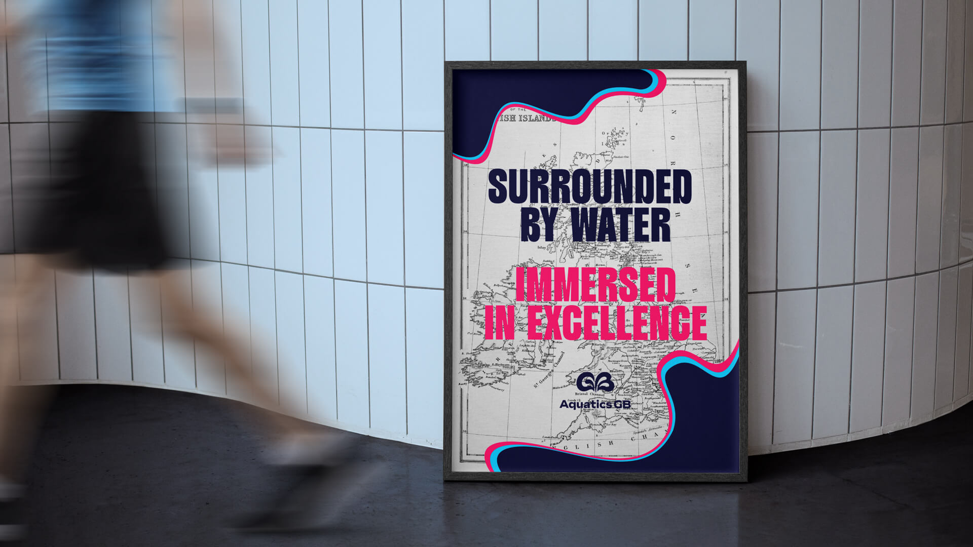 Aquatics GB英國(guó)水上運(yùn)動(dòng)協(xié)會(huì)品牌起名與品牌形象vi設(shè)計(jì)，水花GB字母logo設(shè)計(jì)