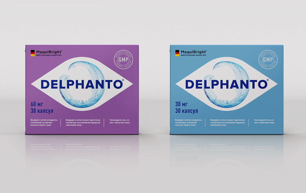 Delphanto眼睛視力健康膠囊藥品包裝設(shè)計(jì)，促進(jìn)自身淚液分泌-上海醫(yī)藥包裝設(shè)計(jì)公司