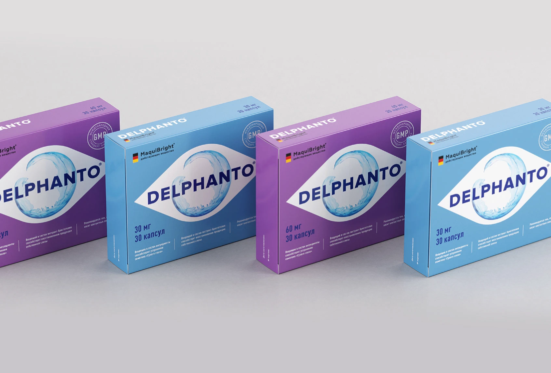 Delphanto眼睛視力健康眼藥膠囊藥品包裝設(shè)計(jì)，促進(jìn)自身淚液分泌-上海醫(yī)藥包裝設(shè)計(jì)公司