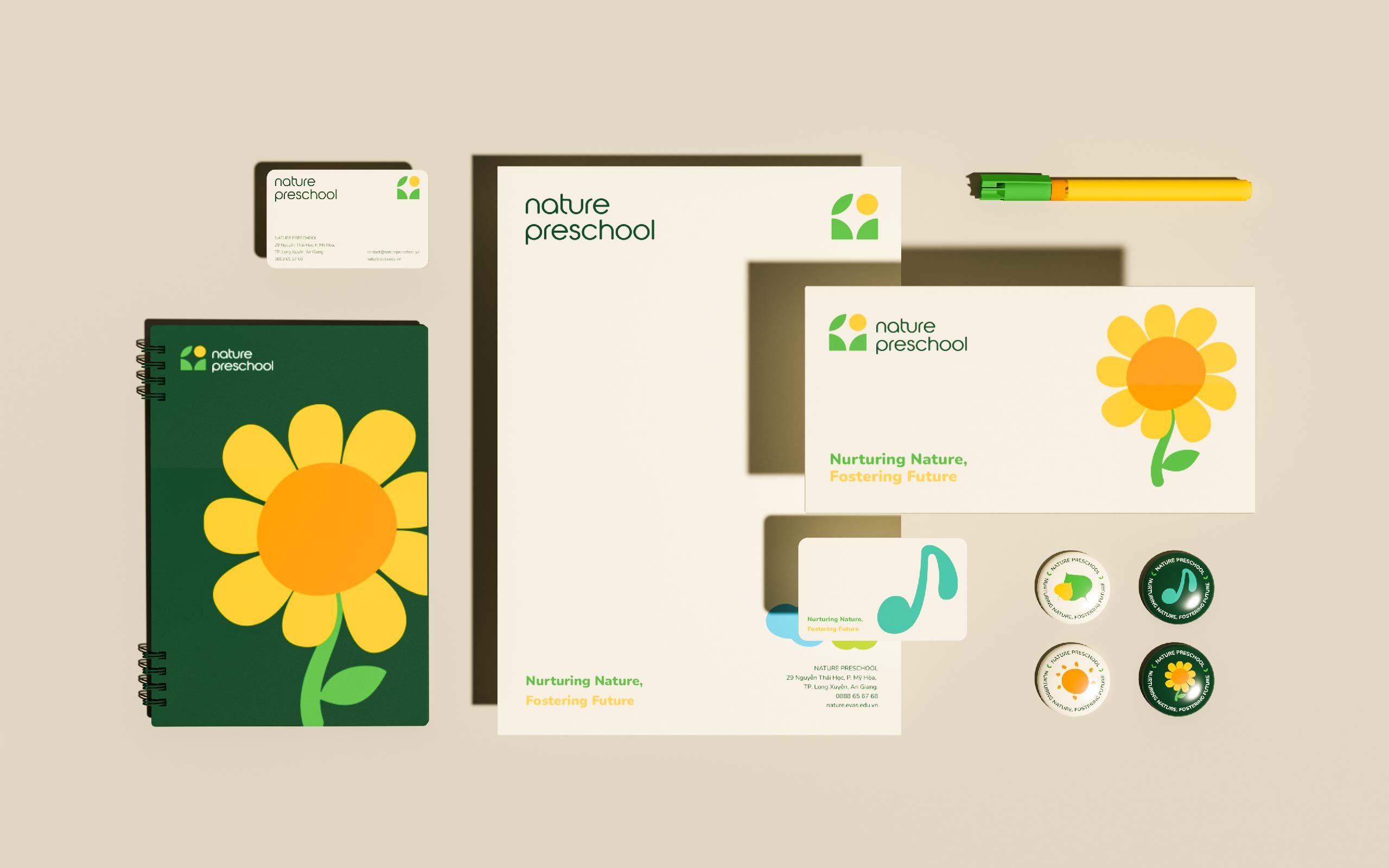 NaturePreschool 幼兒園品牌視覺形象vi設(shè)計“向日葵”元素 NaturePreschool 幼兒園品牌視覺形象vi設(shè)計“向日葵”元素