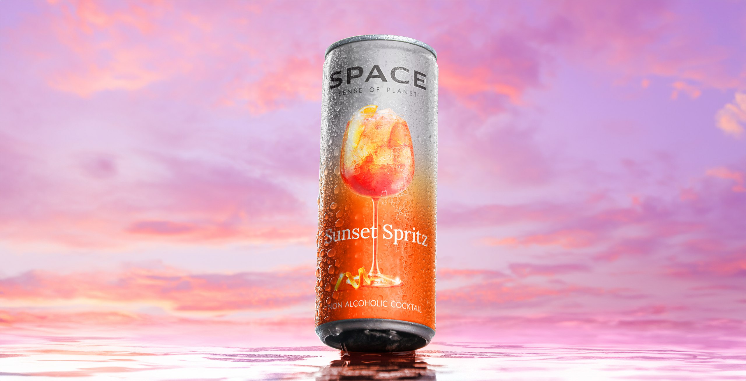 Space 精釀無酒精飲料包裝設計，銀色加變色現代太空風格