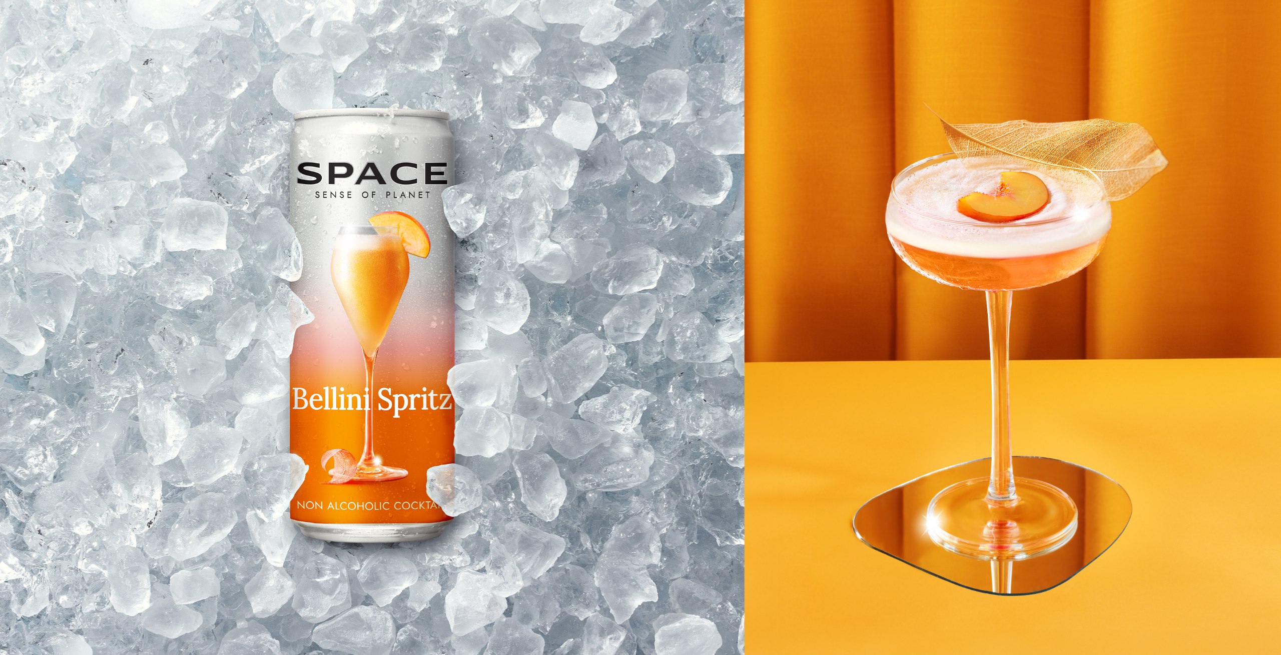 Space 精釀無酒精飲料包裝設計，銀色加變色現代太空風格