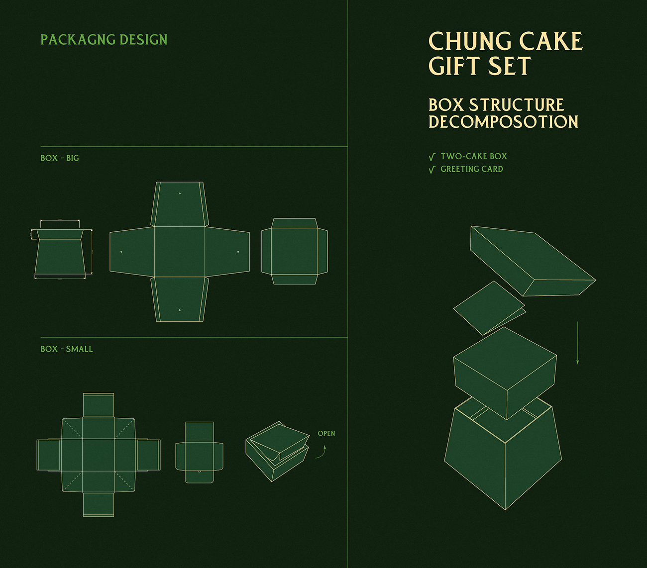 Non Nuoc高平板栗野豬肉粽子禮盒包裝設(shè)計(jì)，傳統(tǒng)岱族服飾少女+自然田園風(fēng)景插畫