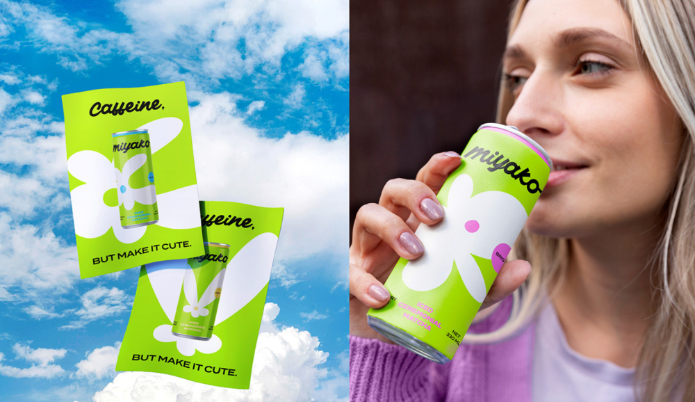 MIYAKO 創(chuàng)新日式抹茶飲料包裝設計與品牌塑造，嫩綠色+自由的白色花朵