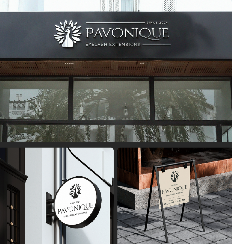 PAVONQUE繡眉睫毛醫(yī)療美容機構(gòu)孔雀logo設計品牌形象vi設計