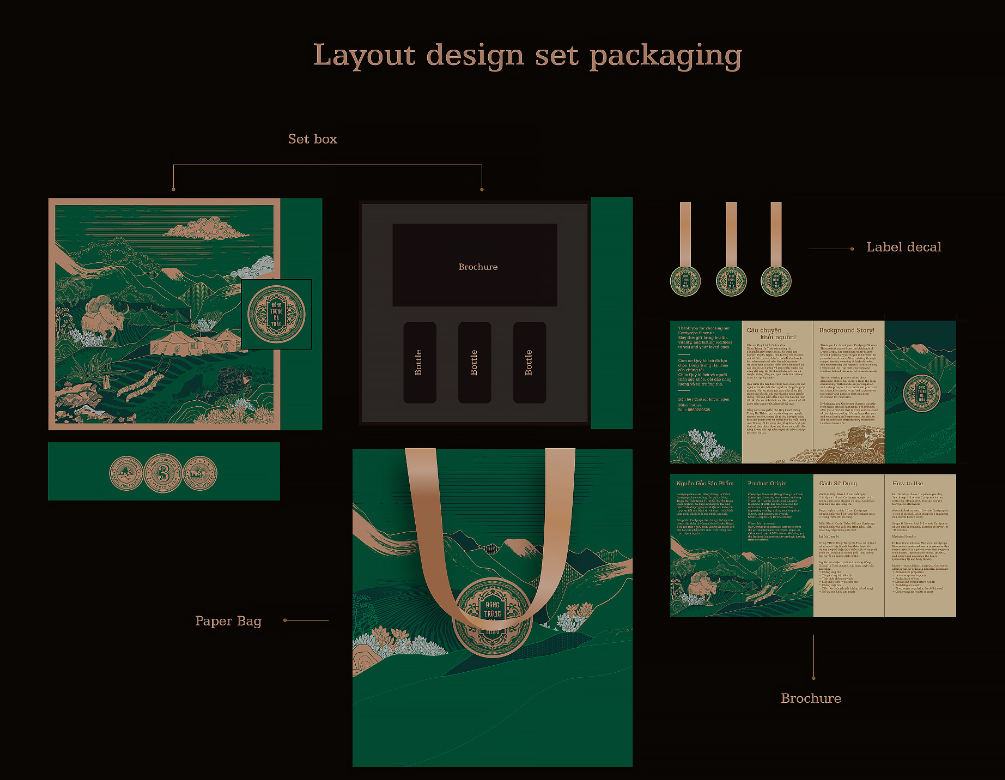 喜馬拉雅山冬蟲夏草套裝禮品禮盒包裝設(shè)計(jì)“自然山脈風(fēng)景”插畫