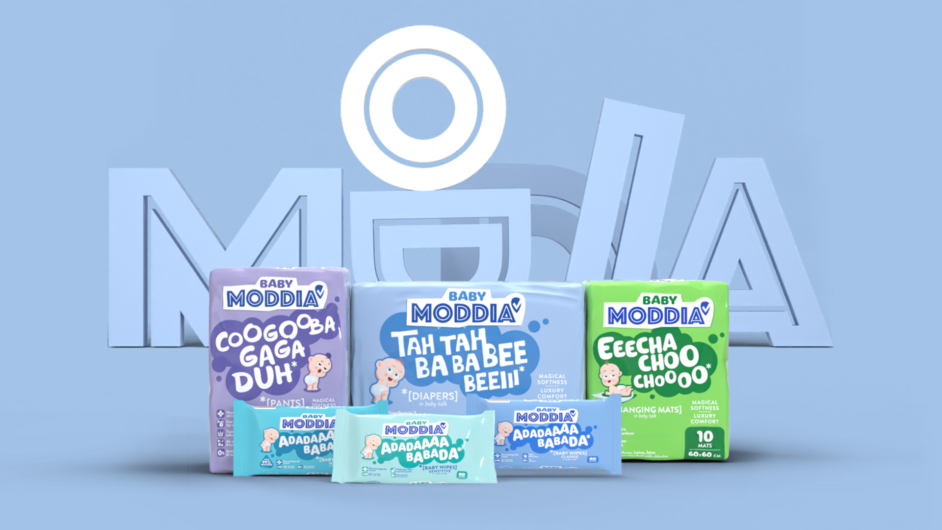 Baby Moddia嬰兒紙尿褲尿布包裝設(shè)計(jì)“寶寶兒語(yǔ)”創(chuàng)意-上海包裝設(shè)計(jì)公司