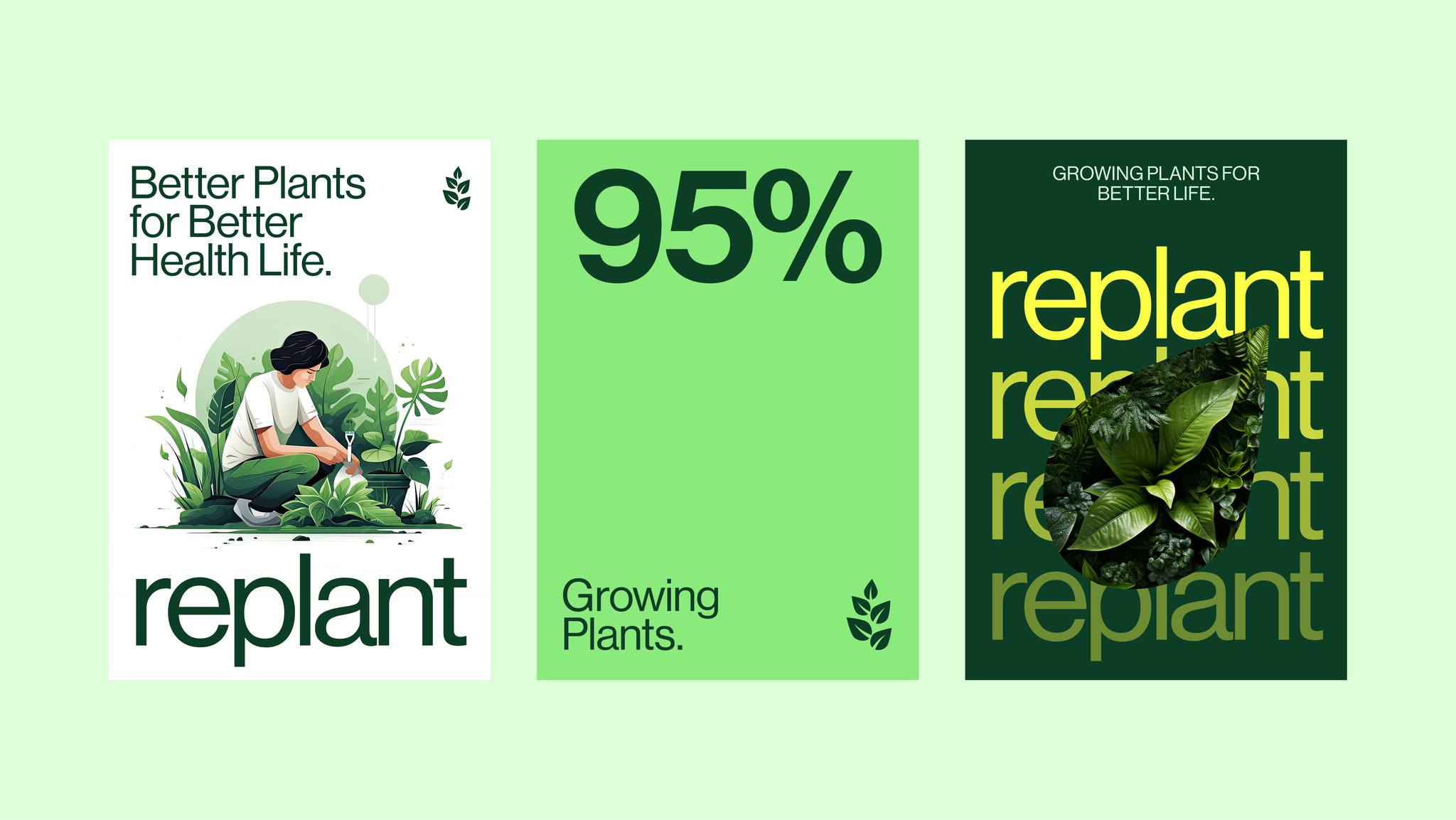 Replant 有機再生農(nóng)業(yè)技術(shù)品牌形象logo設(shè)計vi設(shè)計“自然葉子”