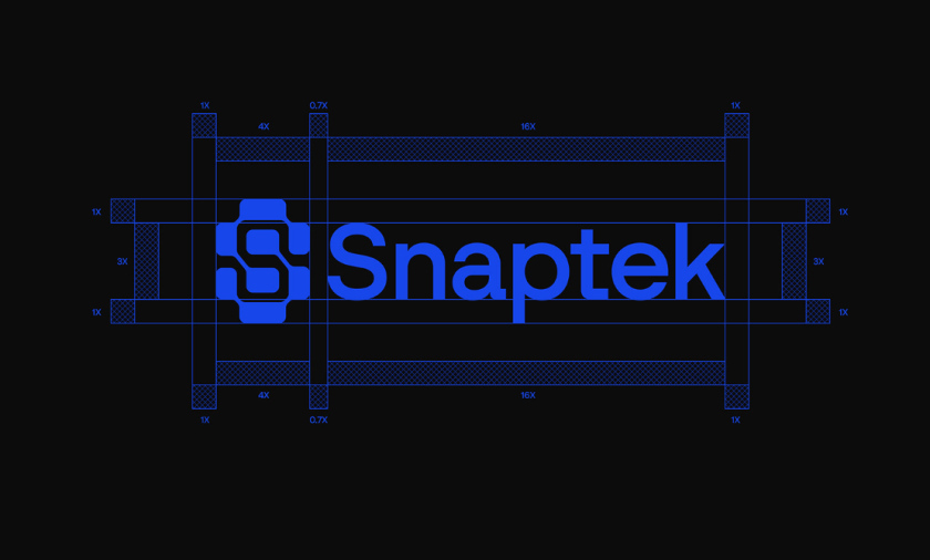 Snaptek 人工智能尖端科技品牌S字母logo設(shè)計(jì)vi設(shè)計(jì)，藍(lán)色科技風(fēng)