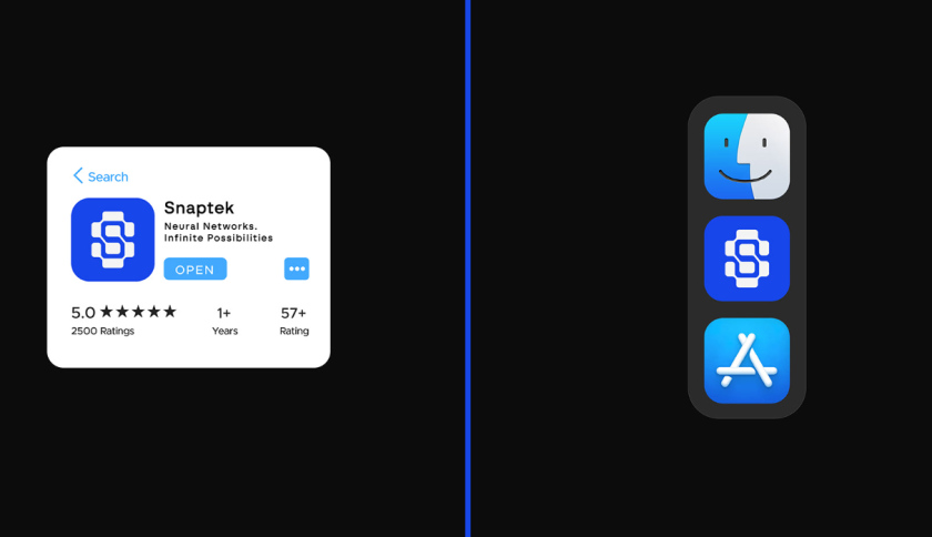 Snaptek 人工智能尖端科技品牌S字母logo設(shè)計(jì)vi設(shè)計(jì)，藍(lán)色科技風(fēng)