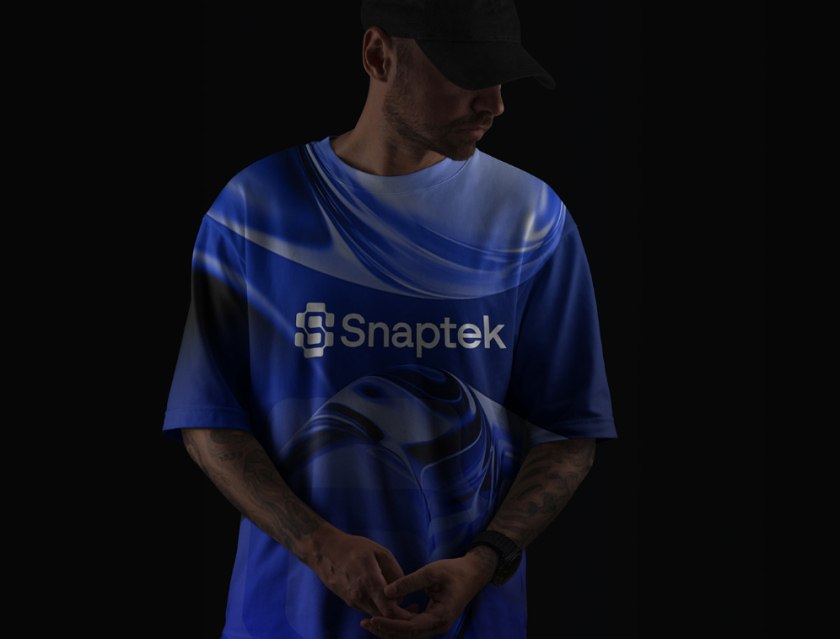 Snaptek 人工智能尖端科技品牌S字母logo設(shè)計(jì)vi設(shè)計(jì)，藍(lán)色科技風(fēng)