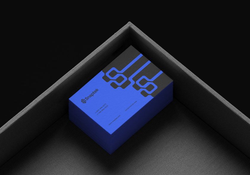 Snaptek 人工智能尖端科技品牌S字母logo設(shè)計(jì)vi設(shè)計(jì)，藍(lán)色科技風(fēng)