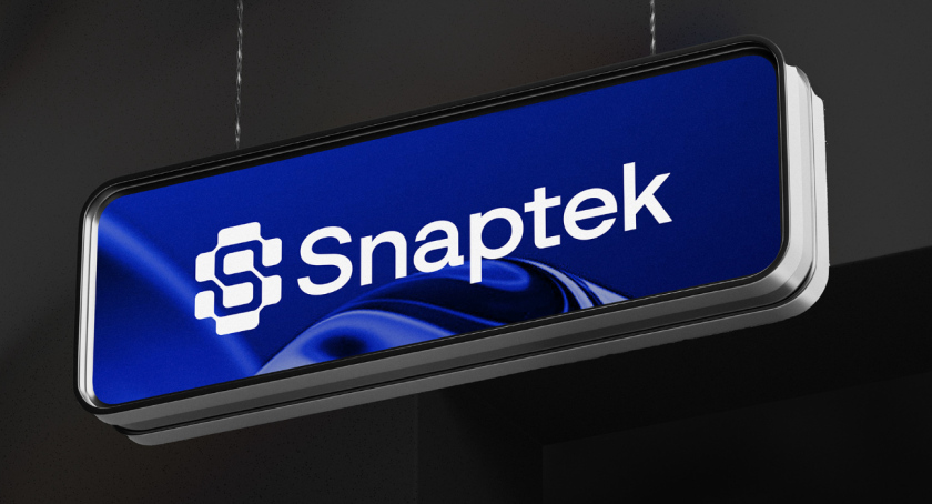 Snaptek 人工智能尖端科技品牌S字母logo設(shè)計(jì)vi設(shè)計(jì)，藍(lán)色科技風(fēng)