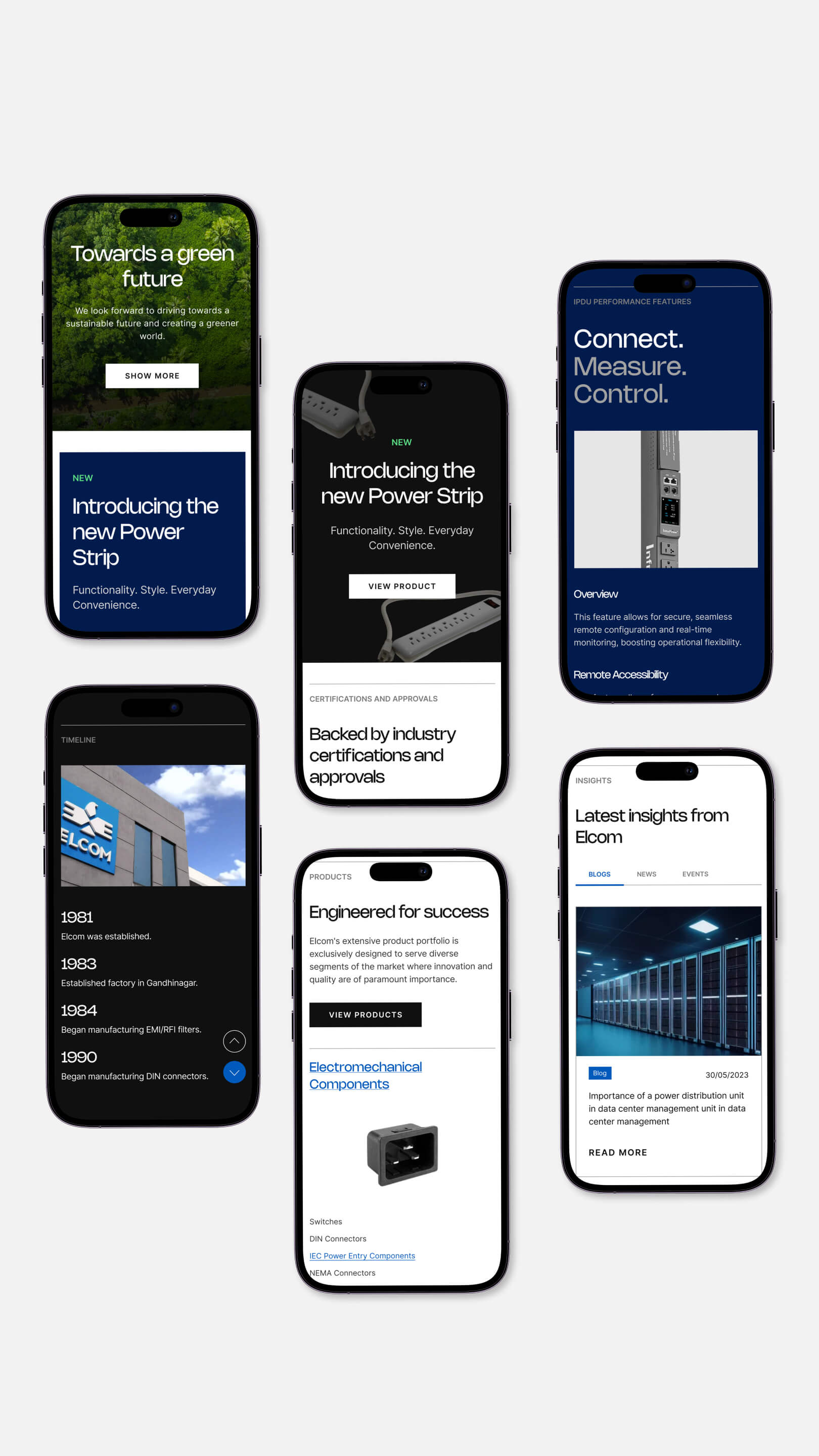Elcom 機電電子元件品牌logo設計網(wǎng)站設計，專業(yè)清晰產(chǎn)生信任