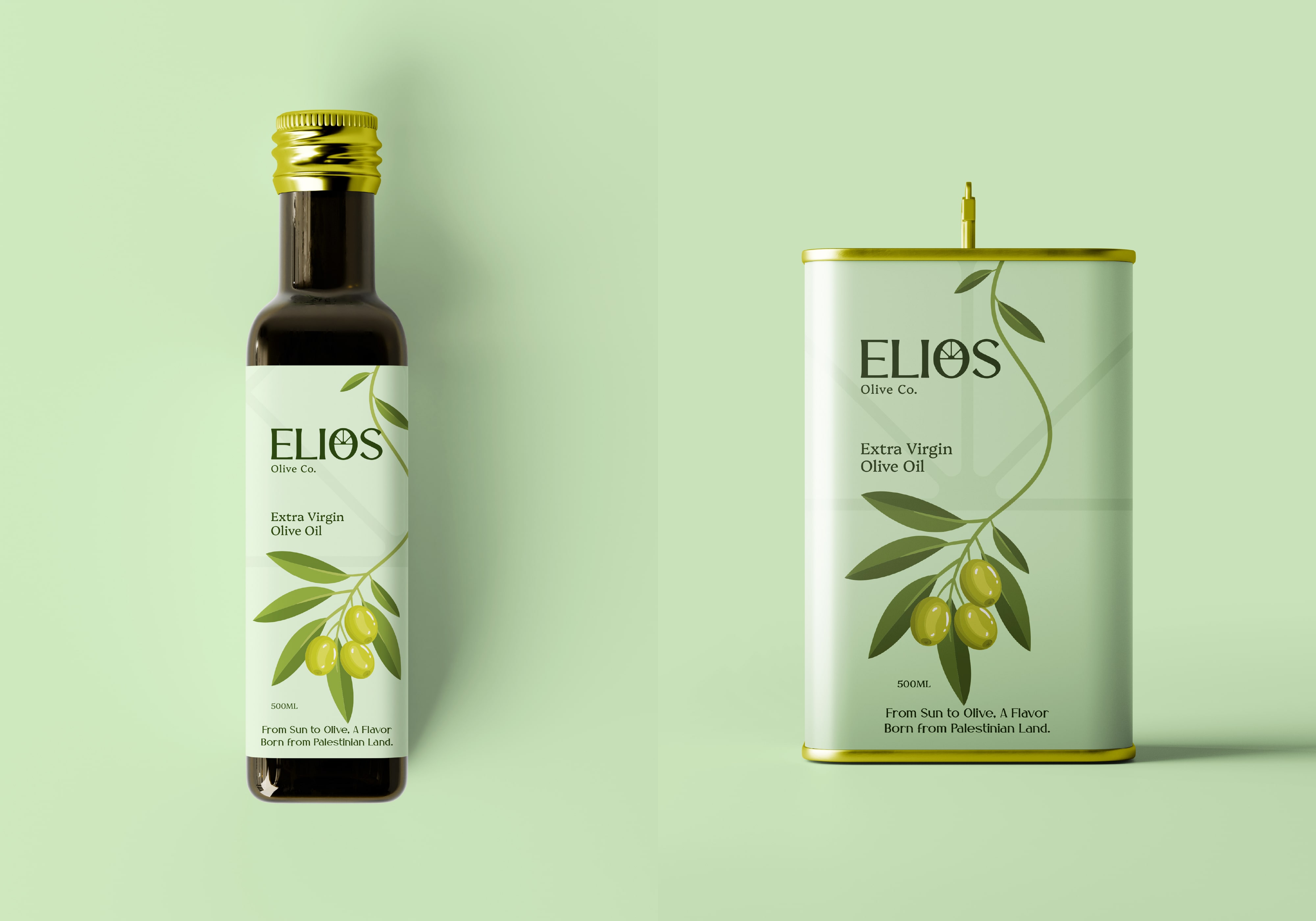 Elios代表文化和傳統(tǒng)橄欖油品牌logo設(shè)計(jì)包裝設(shè)計(jì)，自然清新風(fēng)格