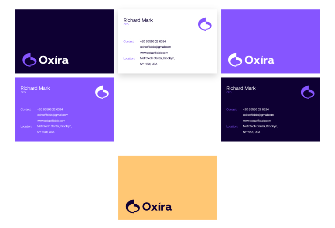 Oxira 人工智能未來科技品牌logo設計vi設計，現(xiàn)代極簡主義與科技前沿美學