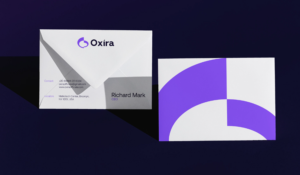 Oxira 人工智能未來科技品牌logo設計vi設計，現(xiàn)代極簡主義與科技前沿美學