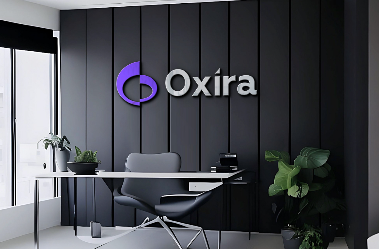 Oxira 人工智能未來科技品牌logo設計vi設計，現(xiàn)代極簡主義與科技前沿美學