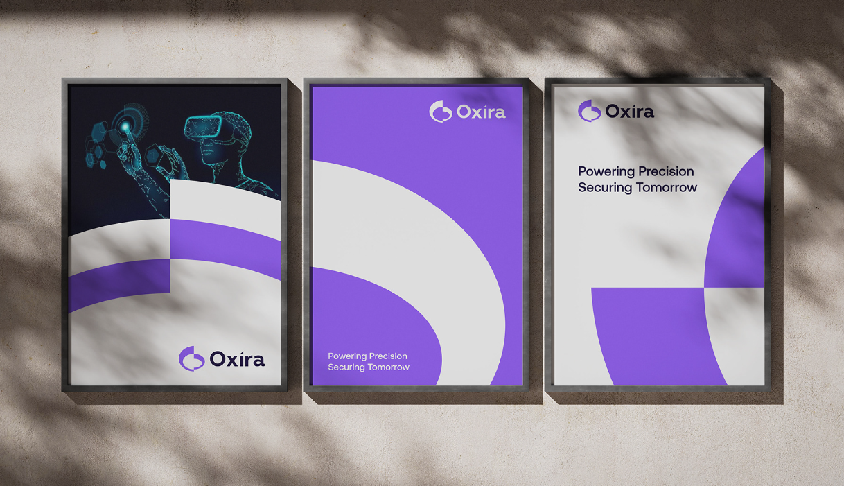 Oxira 人工智能未來科技品牌logo設計vi設計，現(xiàn)代極簡主義與科技前沿美學