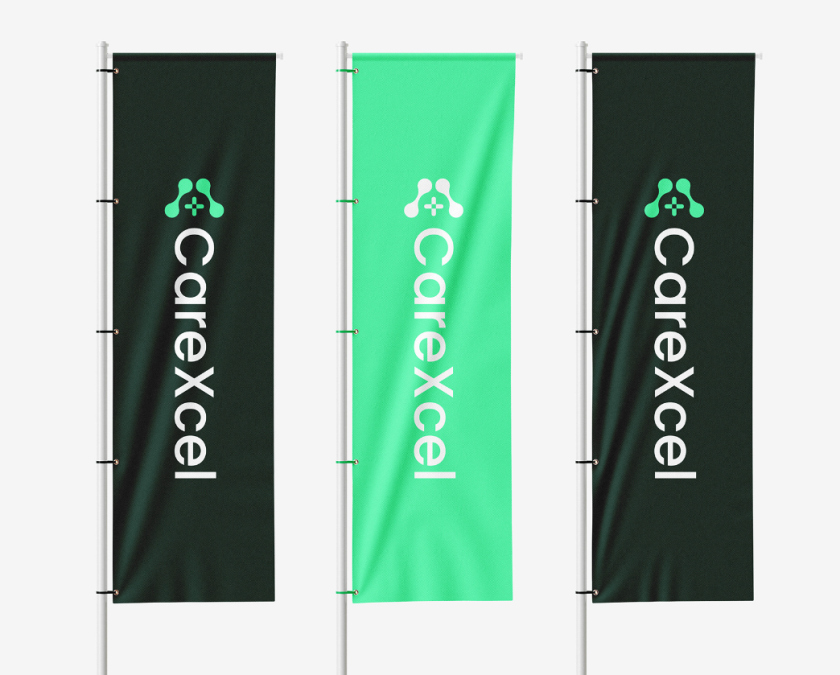 CareExcel 醫(yī)療保健解決方案公司logo設(shè)計(jì)vi設(shè)計(jì)，分子結(jié)構(gòu)加十字