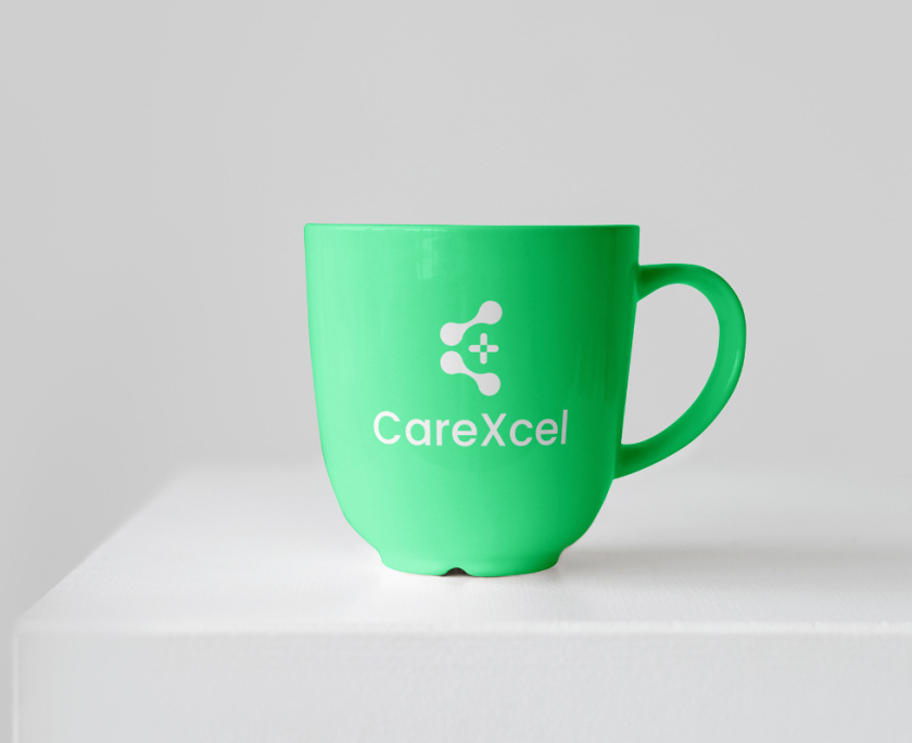 CareExcel 醫(yī)療保健解決方案公司logo設(shè)計(jì)vi設(shè)計(jì)，分子結(jié)構(gòu)加十字