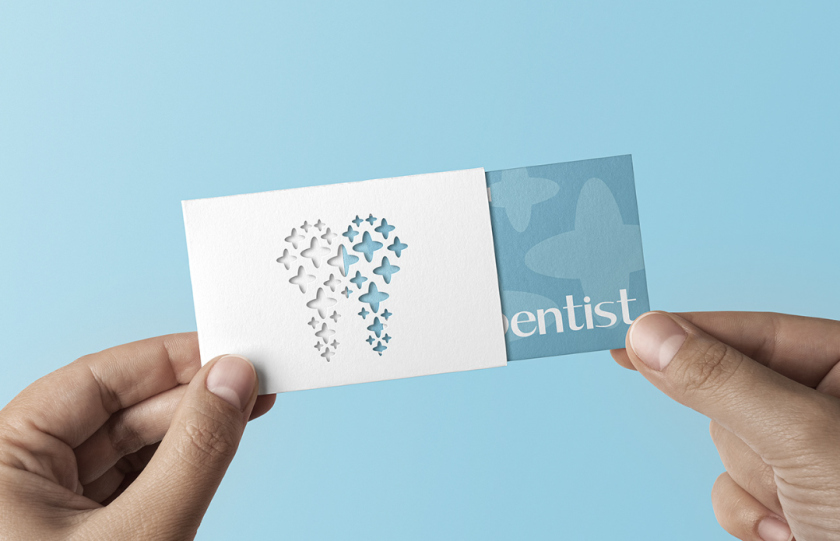 SanDentist 美容牙科品牌形象vi設計，清新風格突出安全與美麗