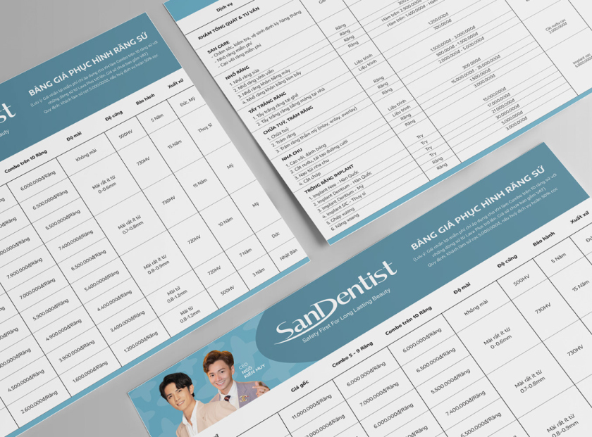 SanDentist 美容牙科品牌形象vi設計，清新風格突出安全與美麗