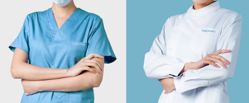 SanDentist 美容牙科品牌形象vi設計，清新風格突出安全與美麗