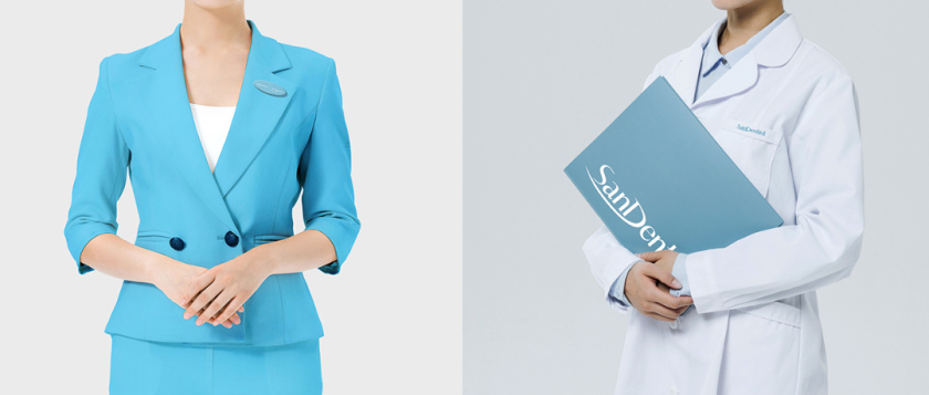 SanDentist 美容牙科品牌形象vi設計，清新風格突出安全與美麗