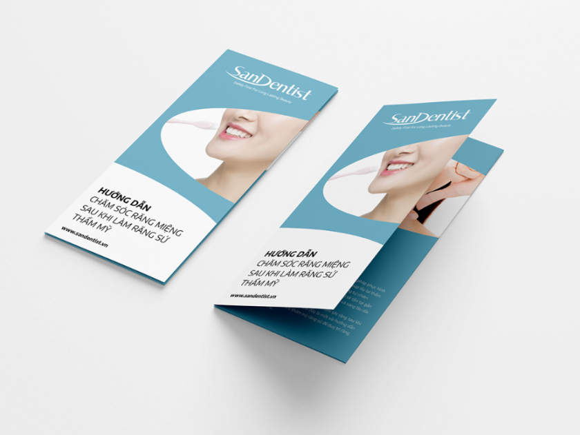 SanDentist 美容牙科品牌形象vi設計，清新風格突出安全與美麗