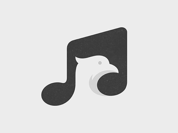 14.鳥歌負(fù)空間標(biāo)志logo設(shè)計(jì)