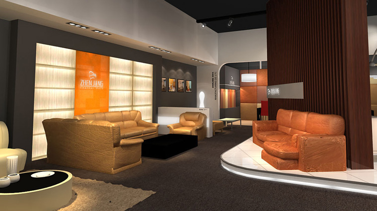 振靜沙發(fā)展會展臺設(shè)計搭建