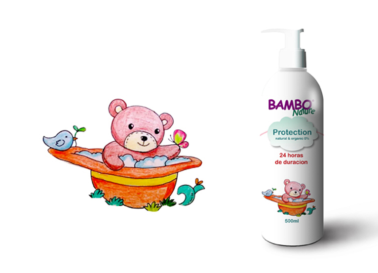 BAMBO班博熊寶寶嬰兒護膚品包裝設(shè)計嬰兒沐浴露防曬霜包裝設(shè)計