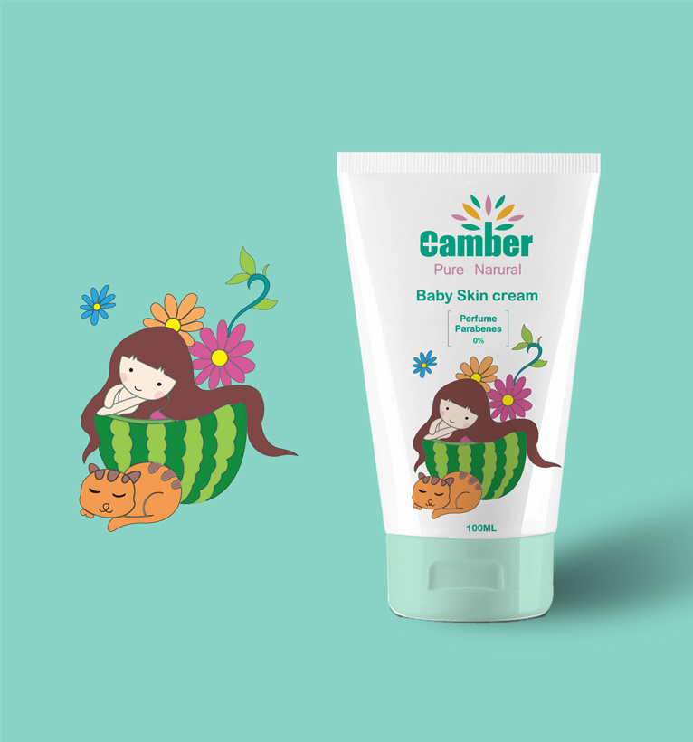康貝小女孩系列兒童潤膚露護膚品包裝設(shè)計