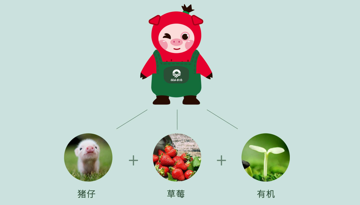 涌禾農(nóng)場有機草莓品牌全案策劃設計“草莓豬”IP吉祥物設計