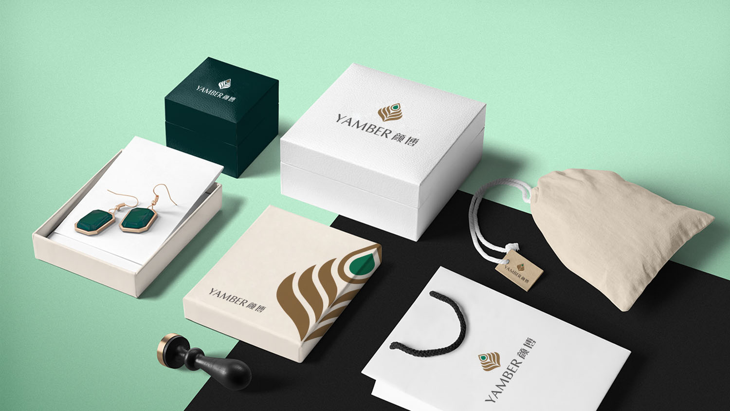 YAMBER顏博珠寶logo設(shè)計