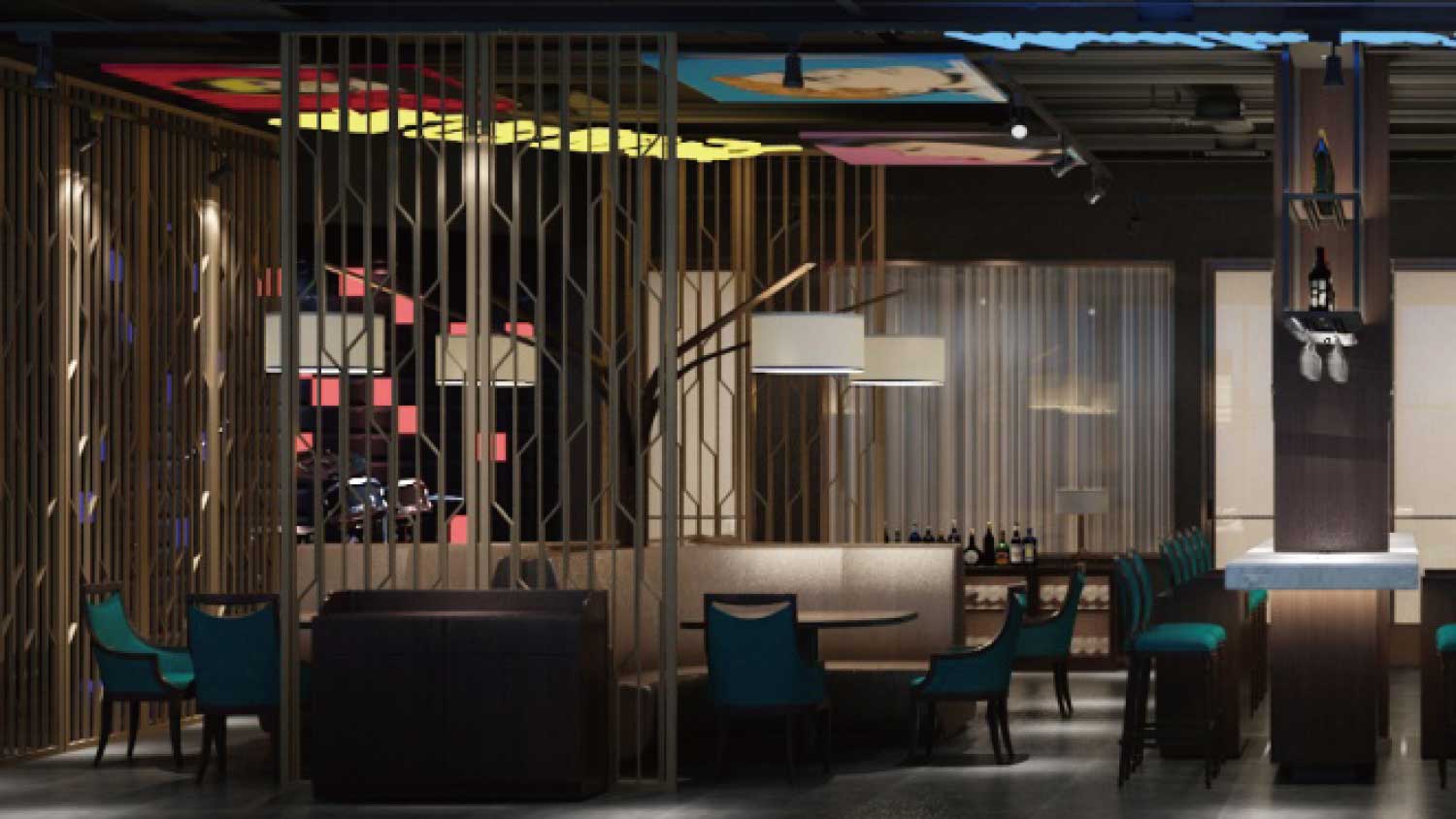 港島印象餐廳餐飲空間設(shè)計