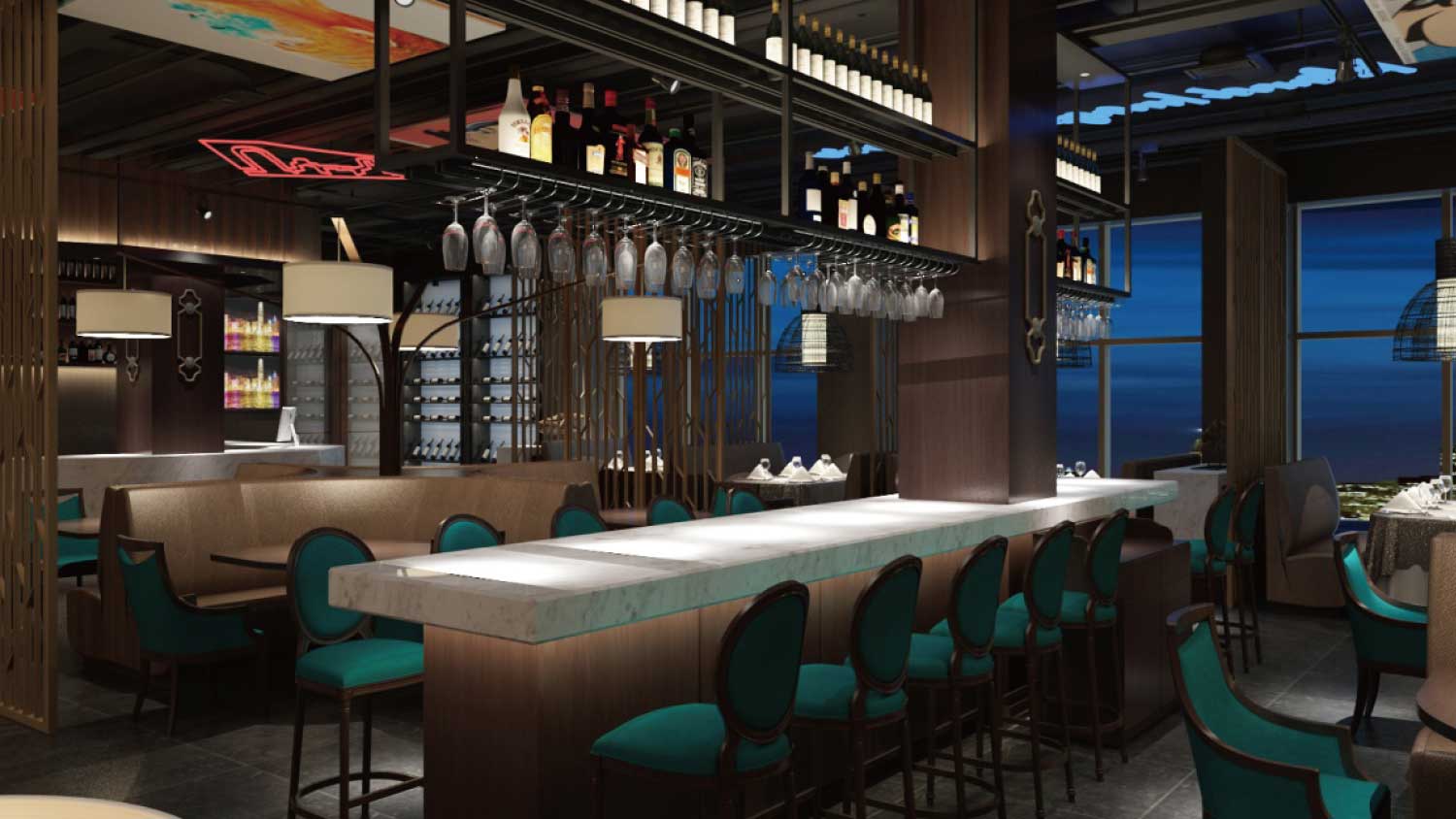 港島印象餐廳餐飲空間設(shè)計