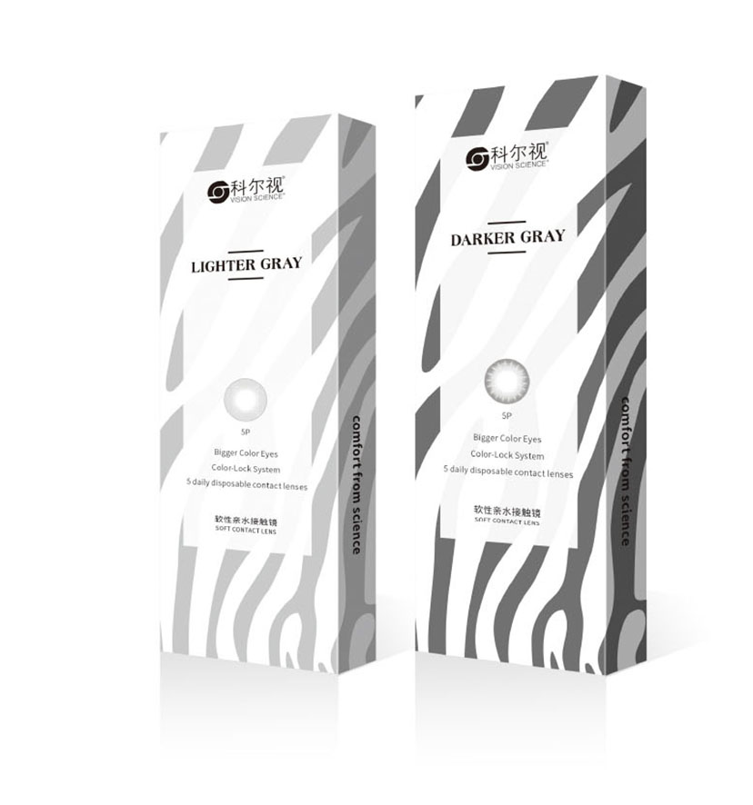 韓國科爾視美瞳隱形眼鏡“時尚灰”系列產品包裝設計